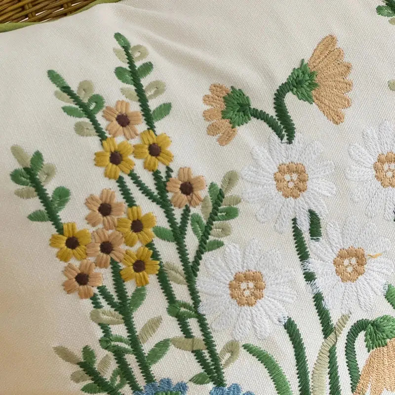 Floral Cotton Linen Pillowcase