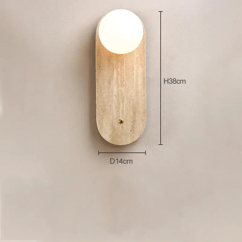 Beige Natural Stone Wall Lamp Japanese Design