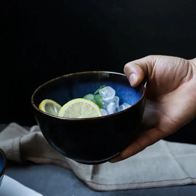 Deep Blue Salad Bowl Set