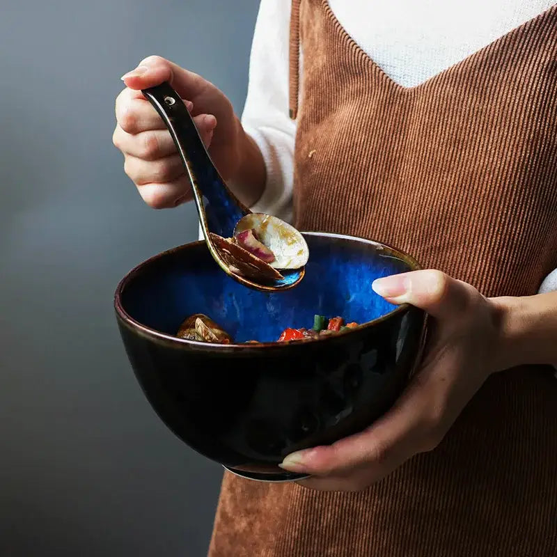 Deep Blue Salad Bowl Set