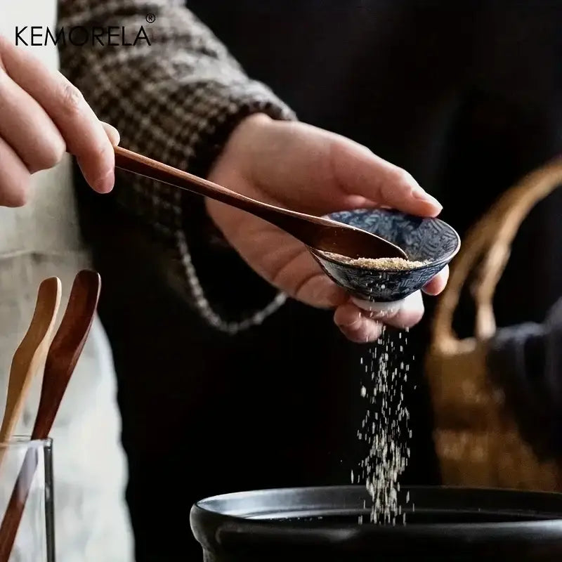 Natural Wood Japanese 4-Piece Spoon Set
