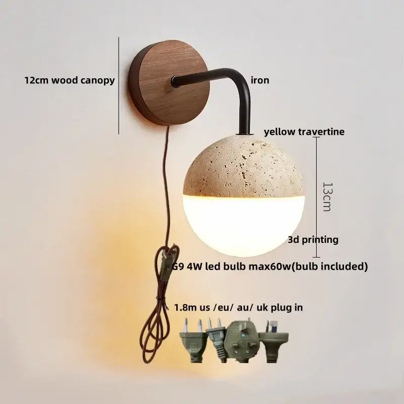Travertine LED Wall Lamp