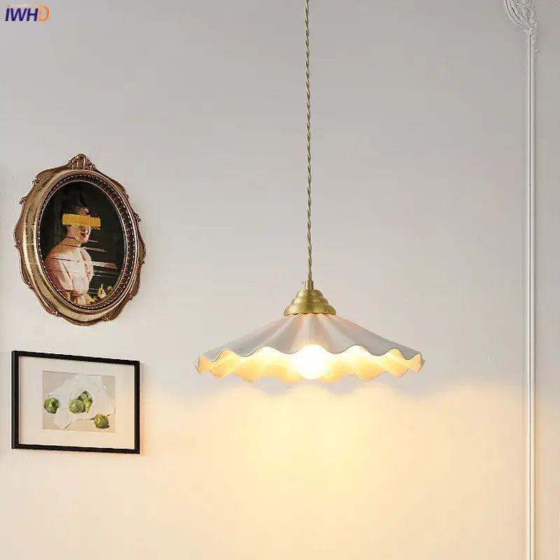 Brass Ceramic Pendant Light