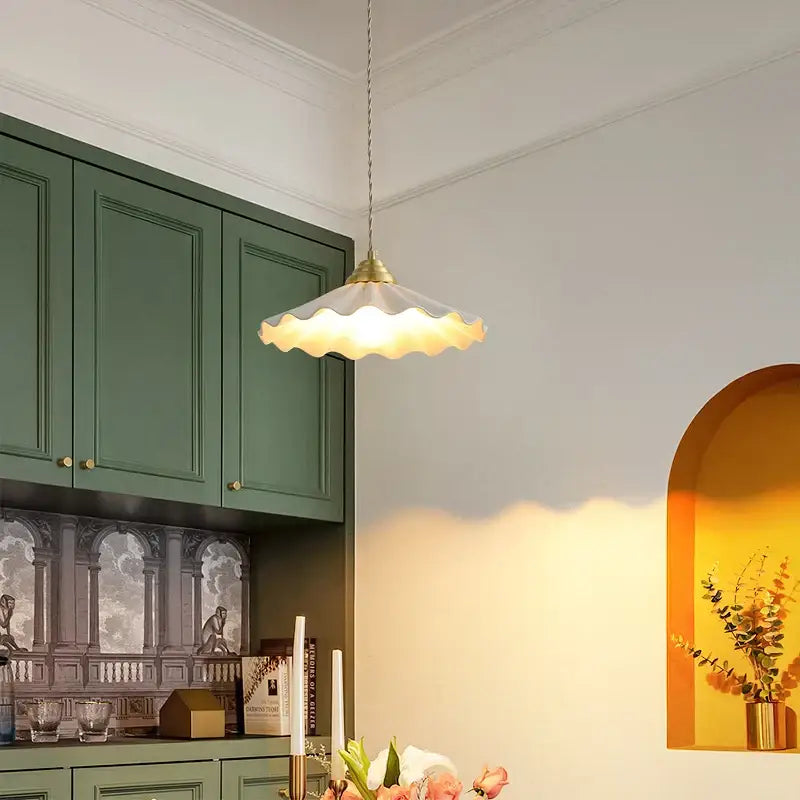 Brass Ceramic Pendant Light