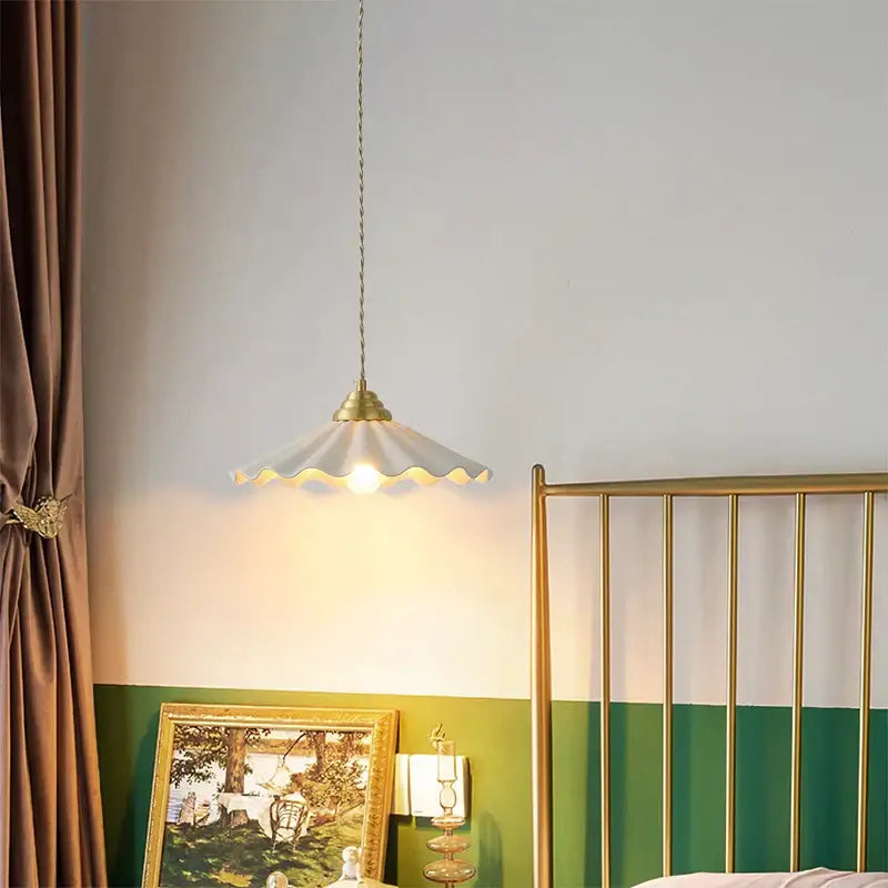 Brass Ceramic Pendant Light