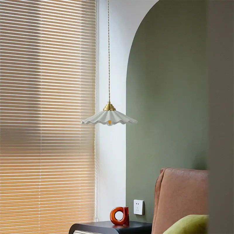 Brass Ceramic Pendant Light