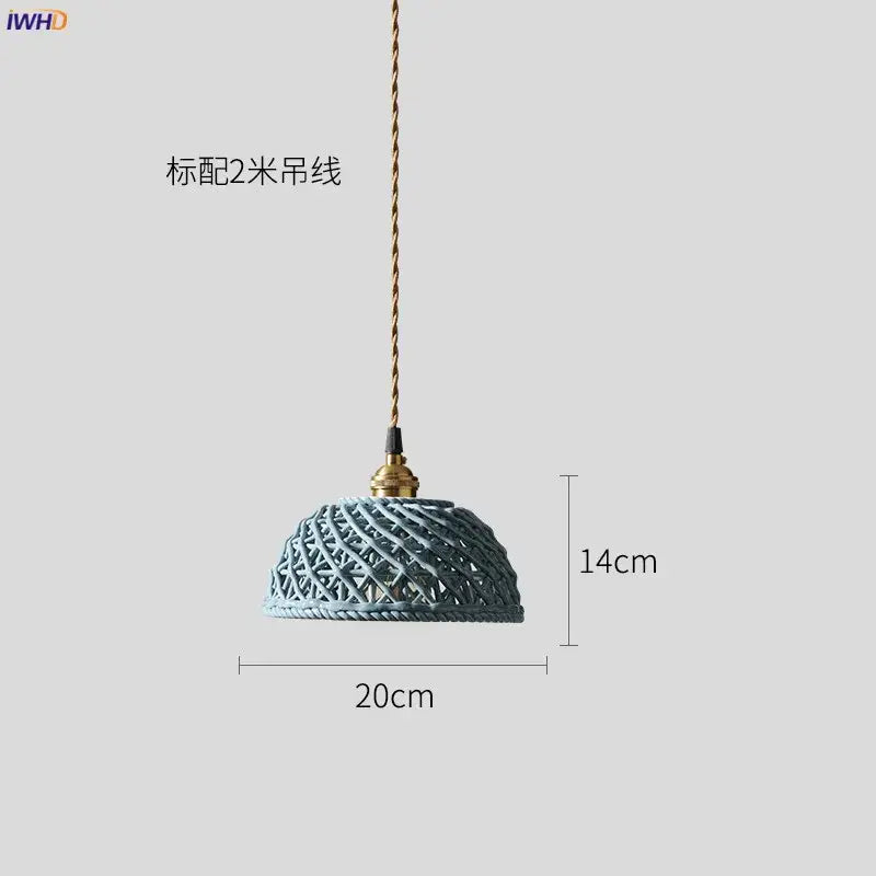 Gray Blue Ceramic Pendant Light