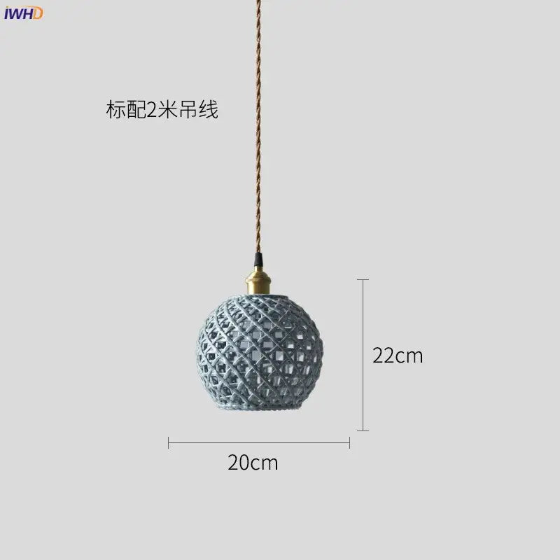Gray Blue Ceramic Pendant Light