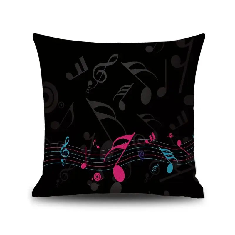Linen Jazz Print Cushion Cover