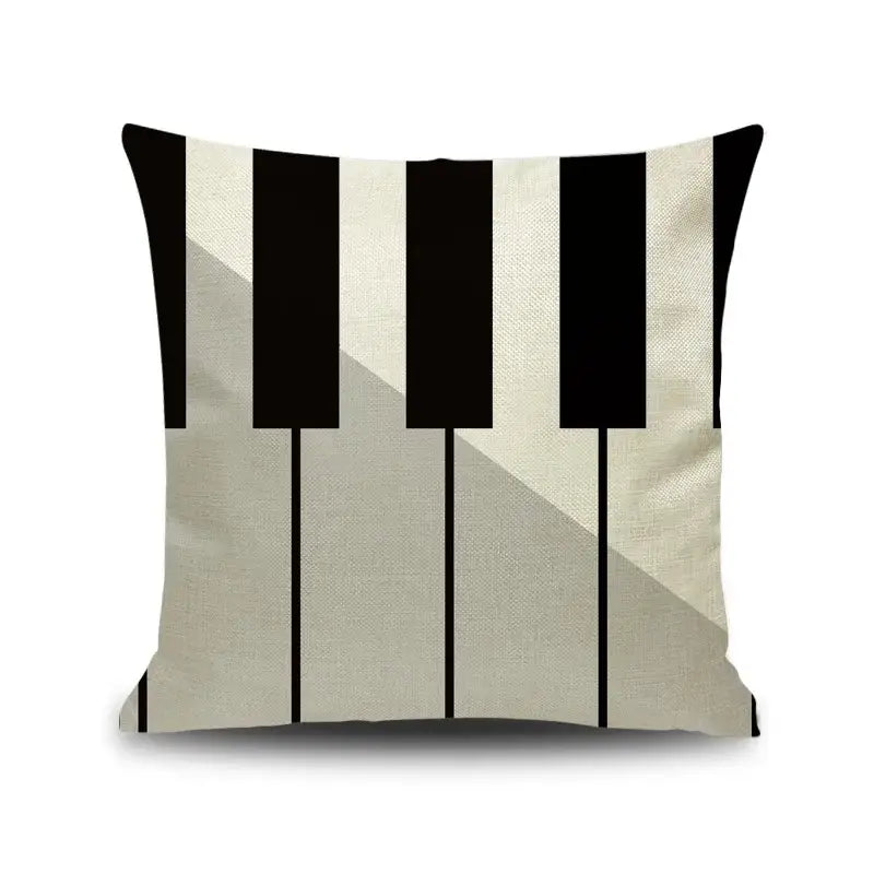 Linen Jazz Print Cushion Cover