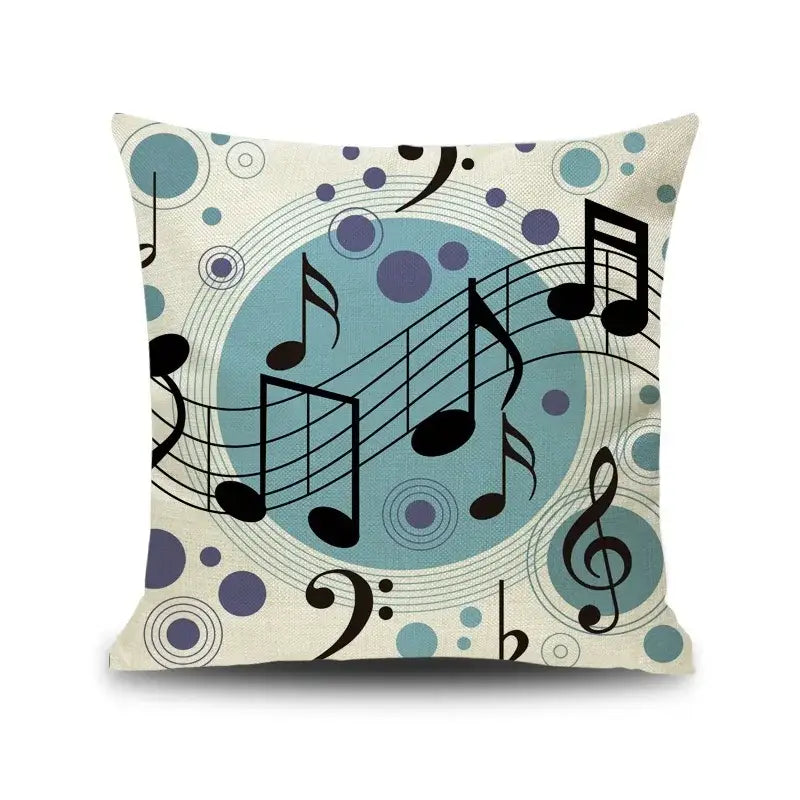Linen Jazz Print Cushion Cover
