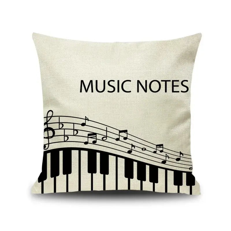 Linen Jazz Print Cushion Cover