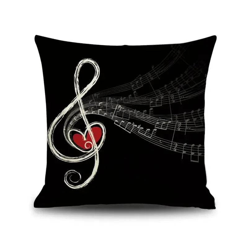 Linen Jazz Print Cushion Cover