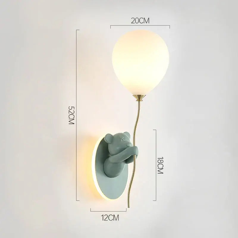 Gold Bear Balloon Wall Light