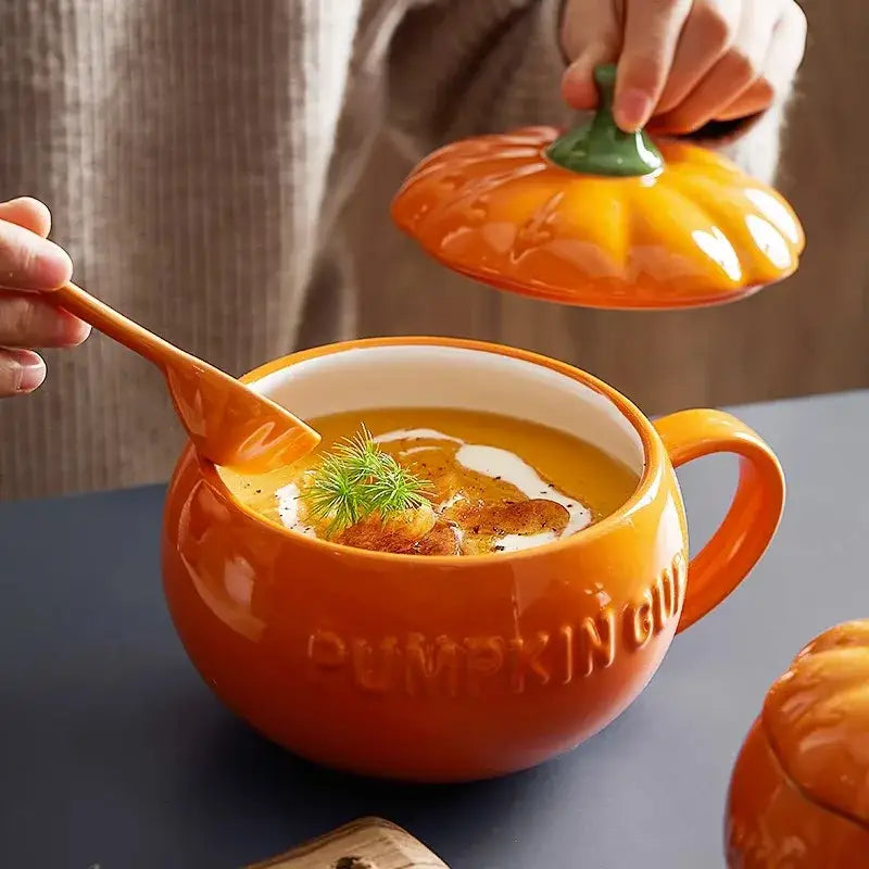 Pumpkin Ceramic Soup Mug