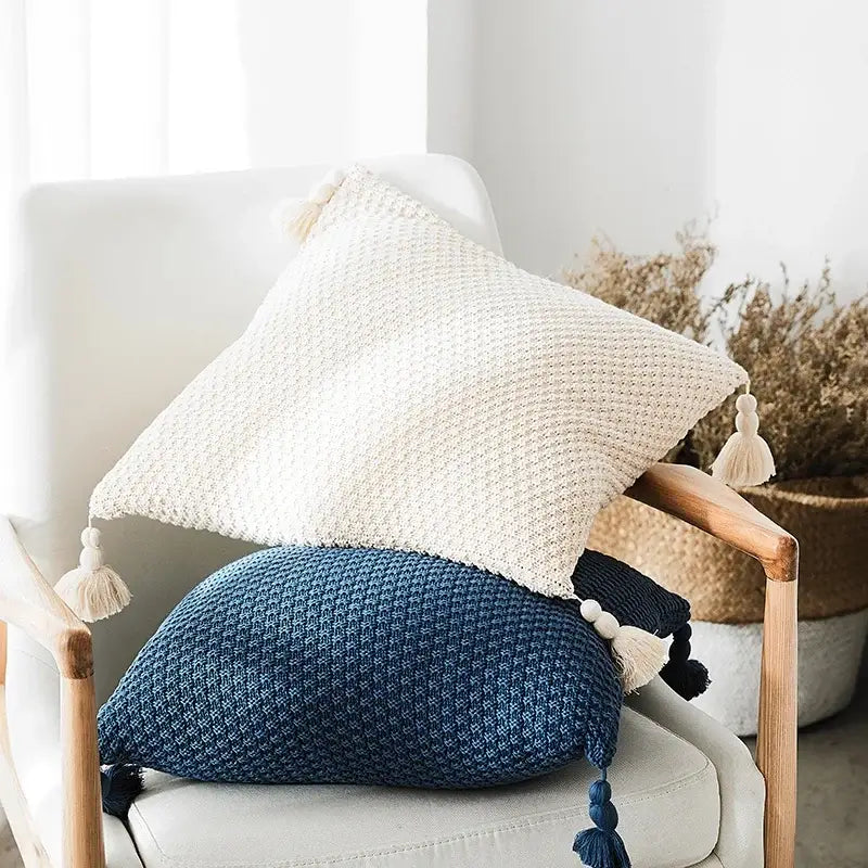 Gray Ivory Geometric Pillow