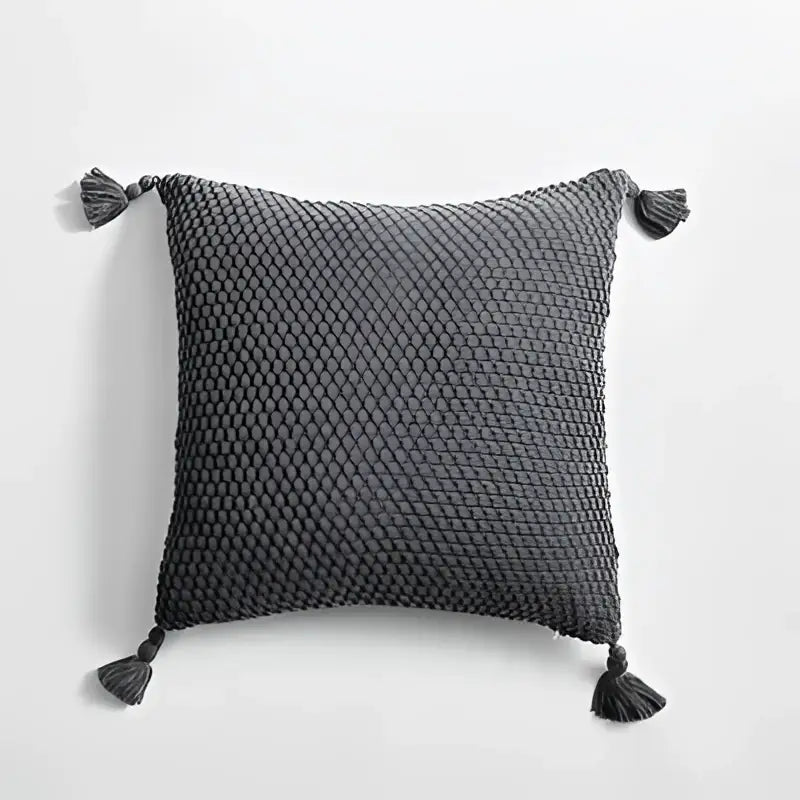 Gray Ivory Geometric Pillow