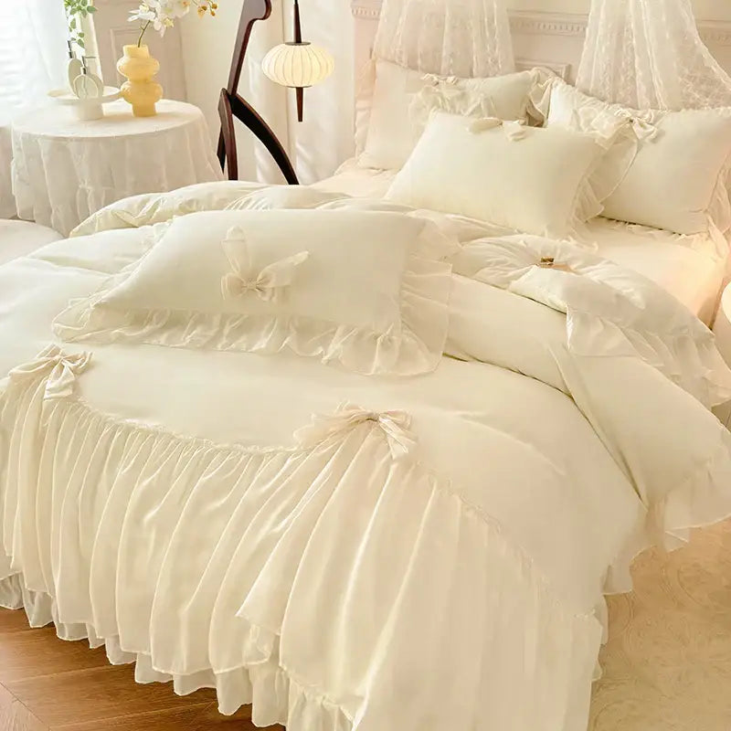 Blue Lace Bow Bedding