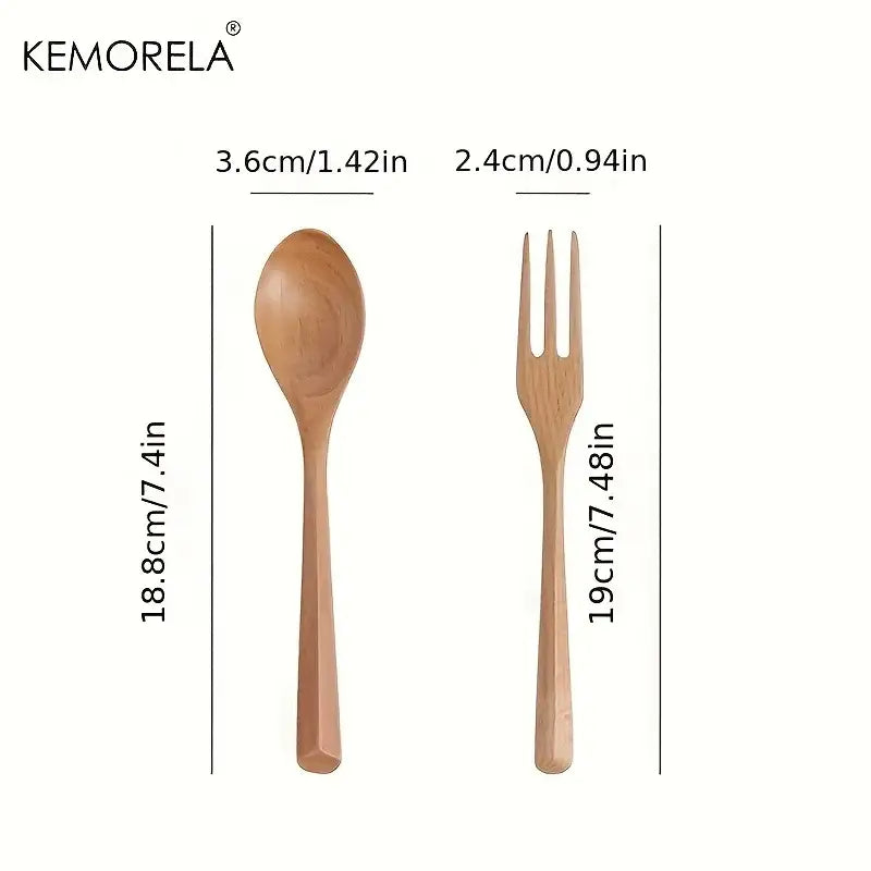 Wooden Fork Spoon Set