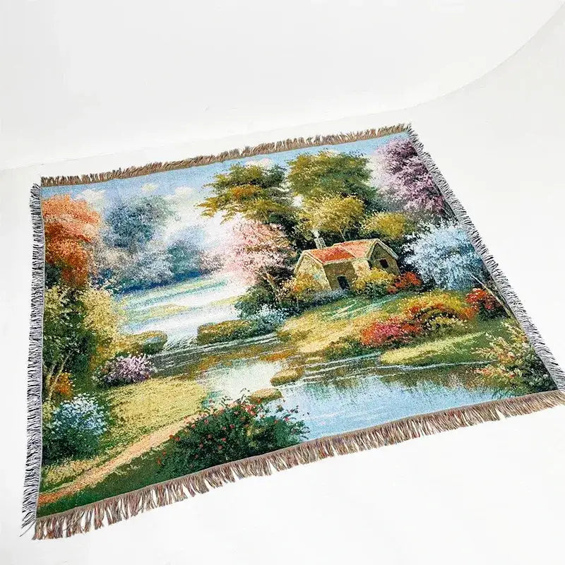 Jacquard Fringed Sofa Throw