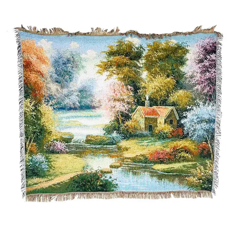 Jacquard Fringed Sofa Throw