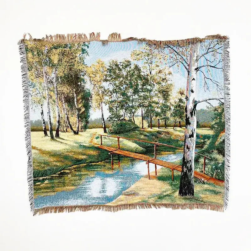 Jacquard Fringed Sofa Throw