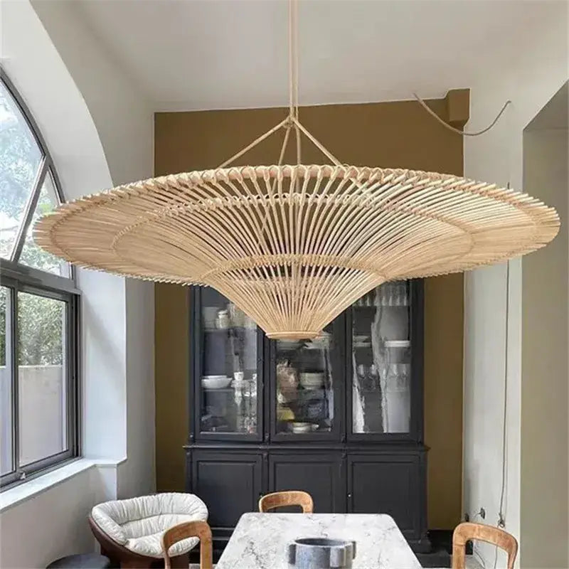 Beige Rattan Pendant Light