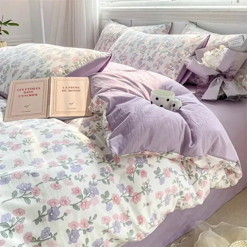 Floral Yarn Bed Sheet Set