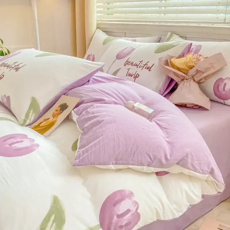 Floral Yarn Bed Sheet Set