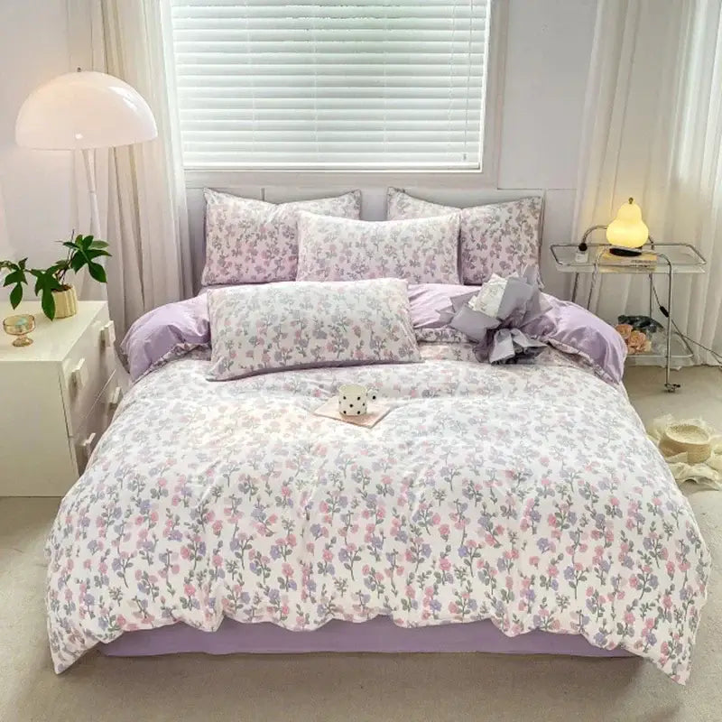 Floral Yarn Bed Sheet Set