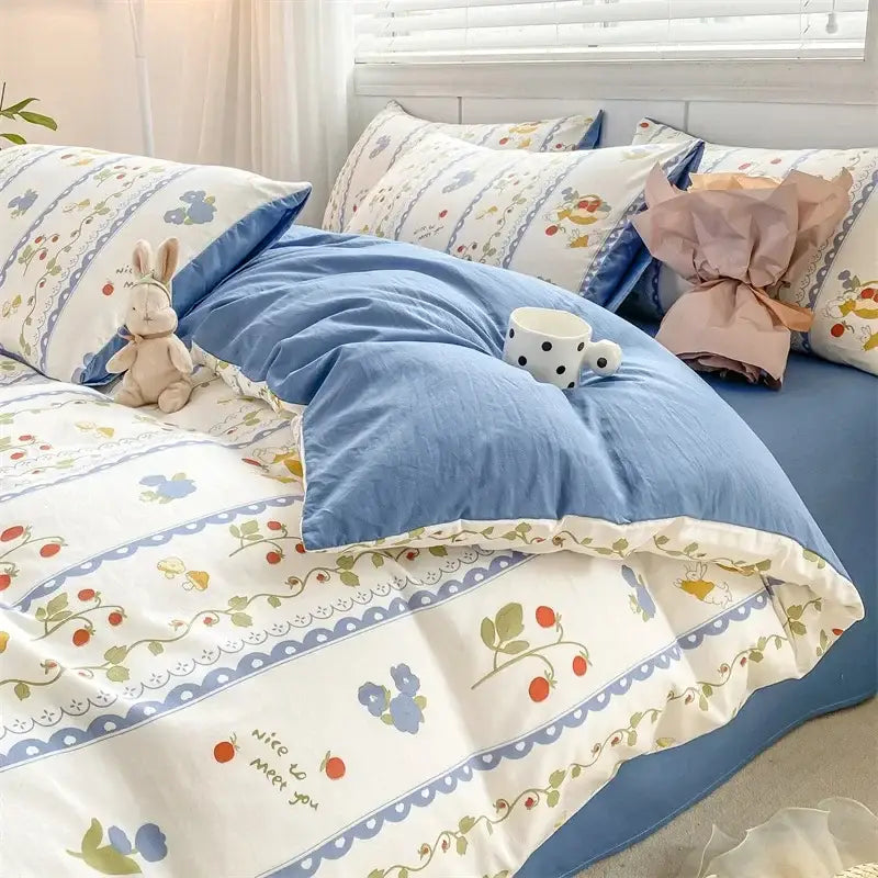 Floral Yarn Bed Sheet Set