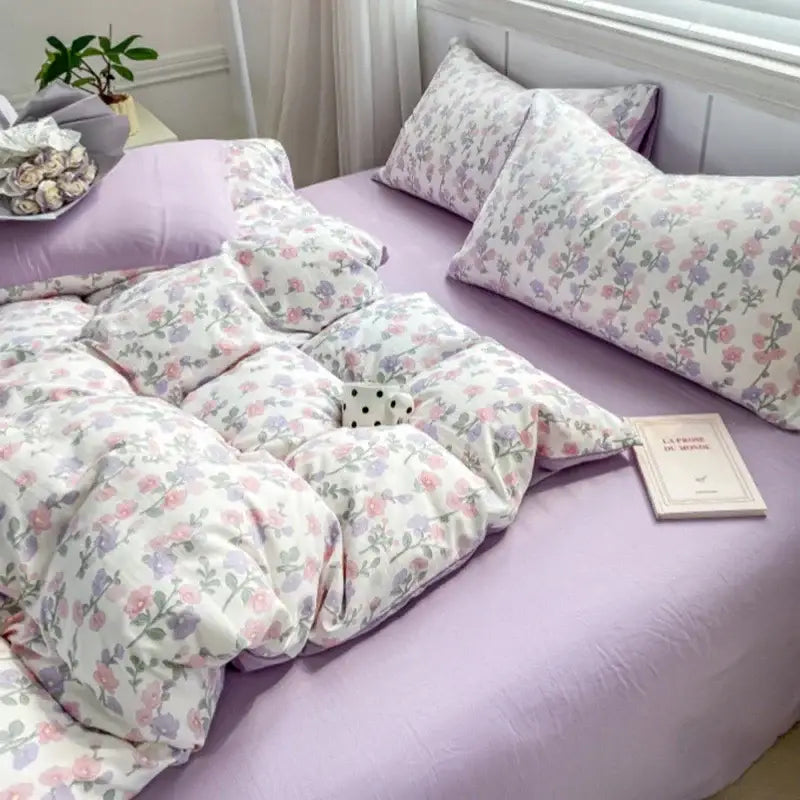 Floral Yarn Bed Sheet Set