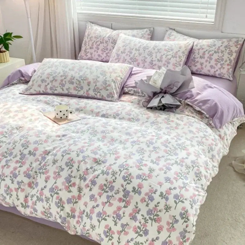 Floral Yarn Bed Sheet Set