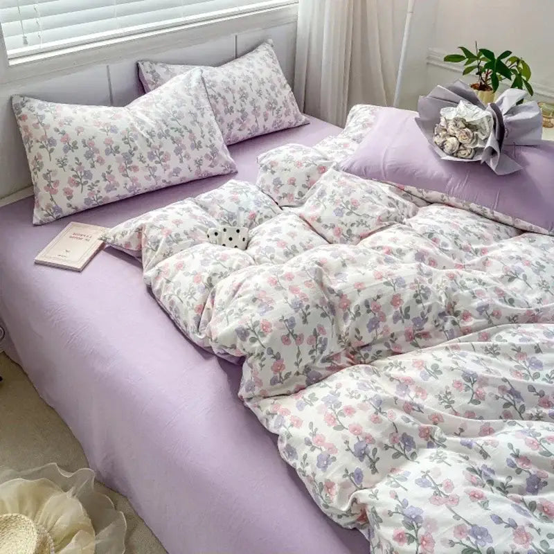 Floral Yarn Bed Sheet Set