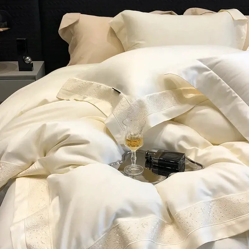 Silver Embroidery Bedding Set