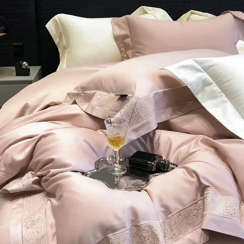 Silver Embroidery Bedding Set