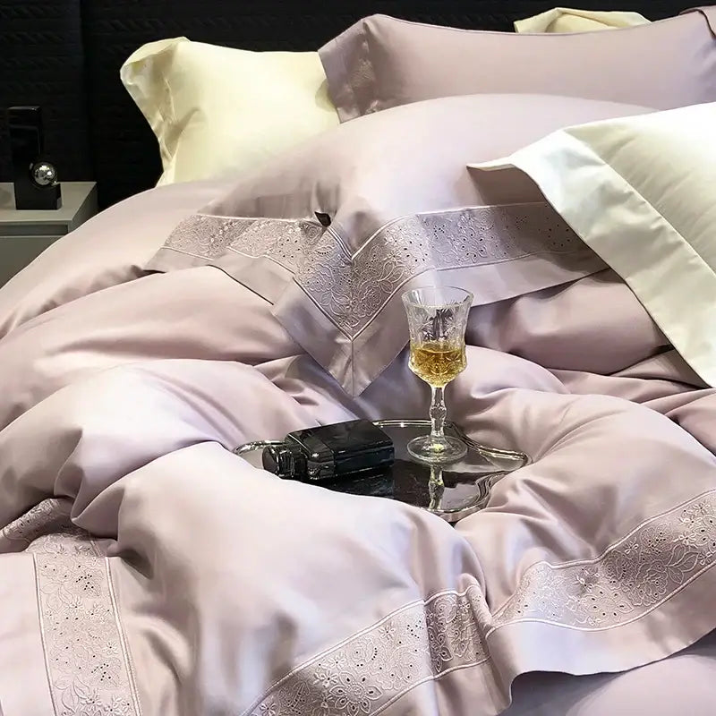 Silver Embroidery Bedding Set