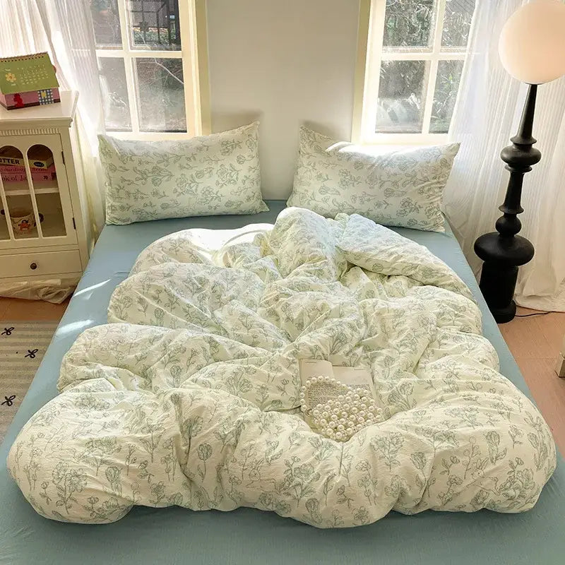 Textured Cotton Quilt Set