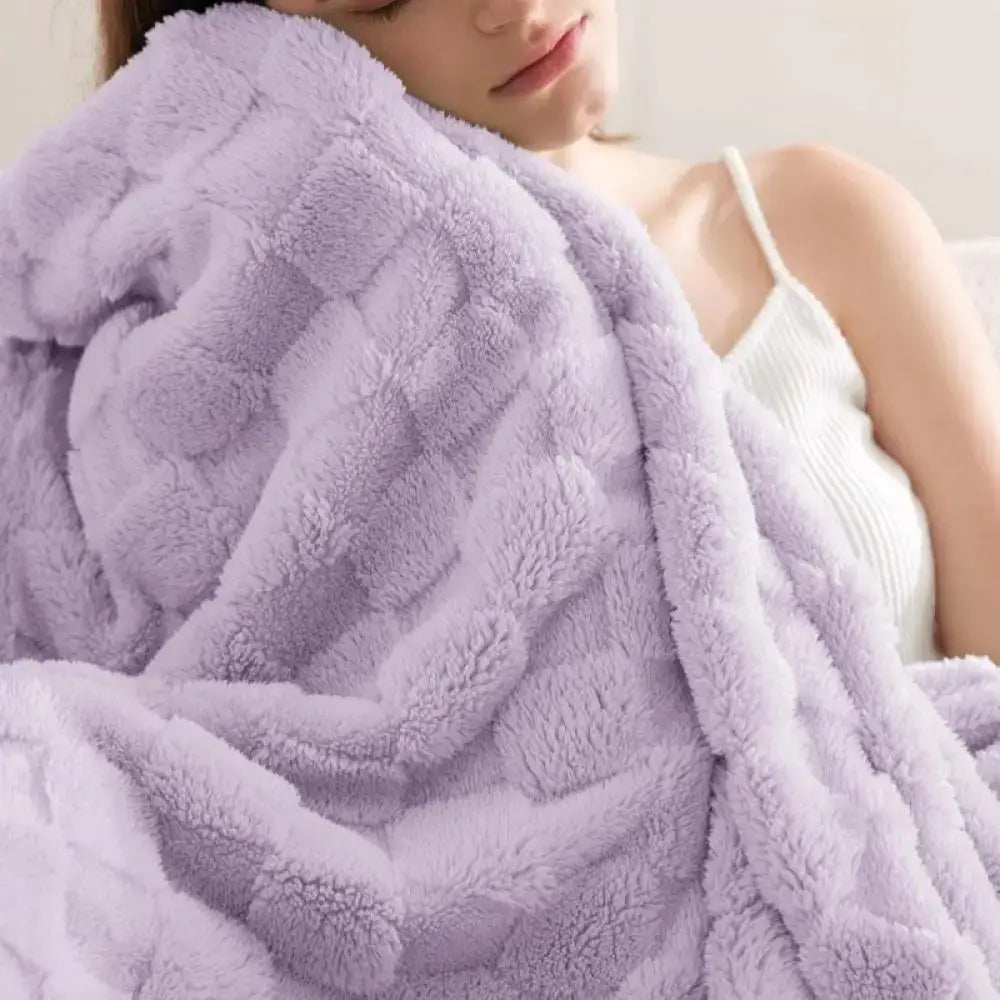 Lavender Plush Throw Blanket