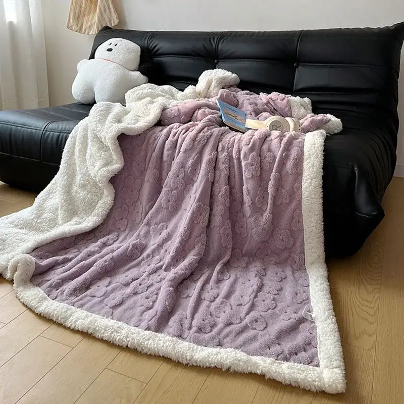 White Wool Throw Blanket