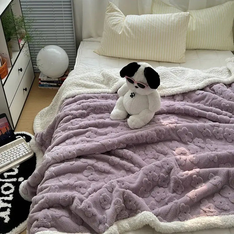White Wool Throw Blanket