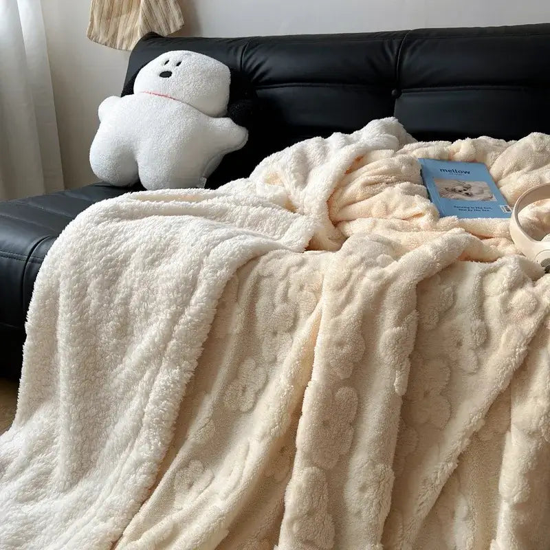 White Wool Throw Blanket