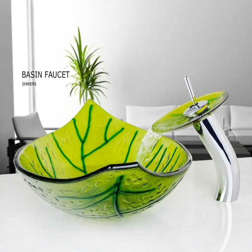 Green Glass Vessel Sink