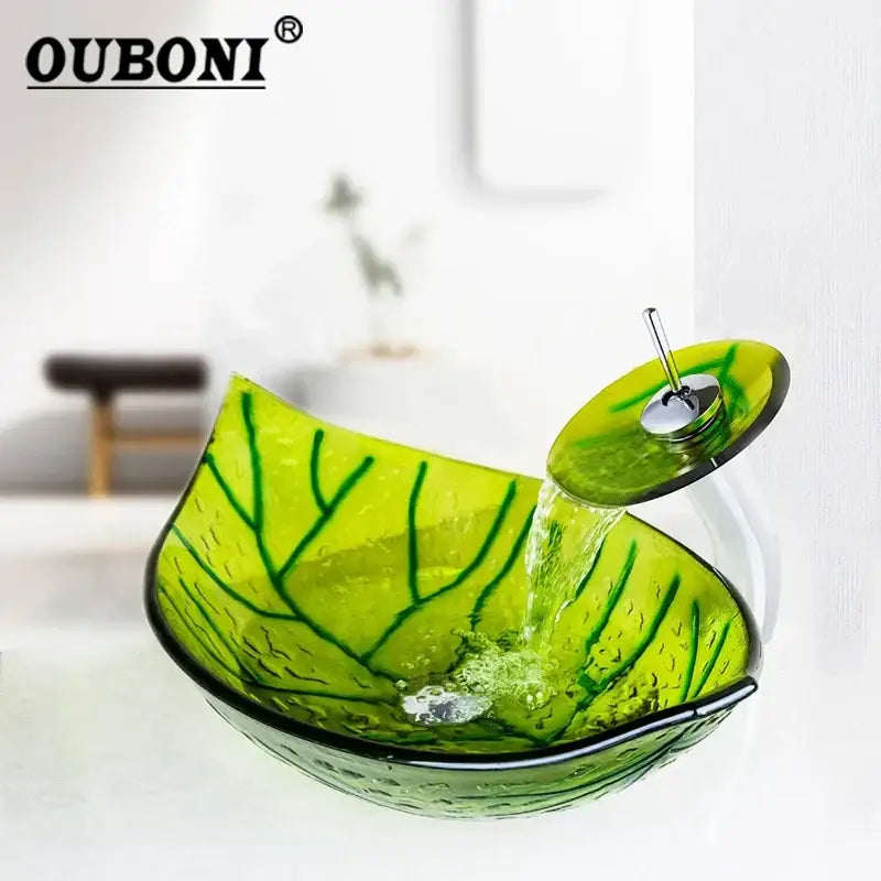 Green Glass Vessel Sink