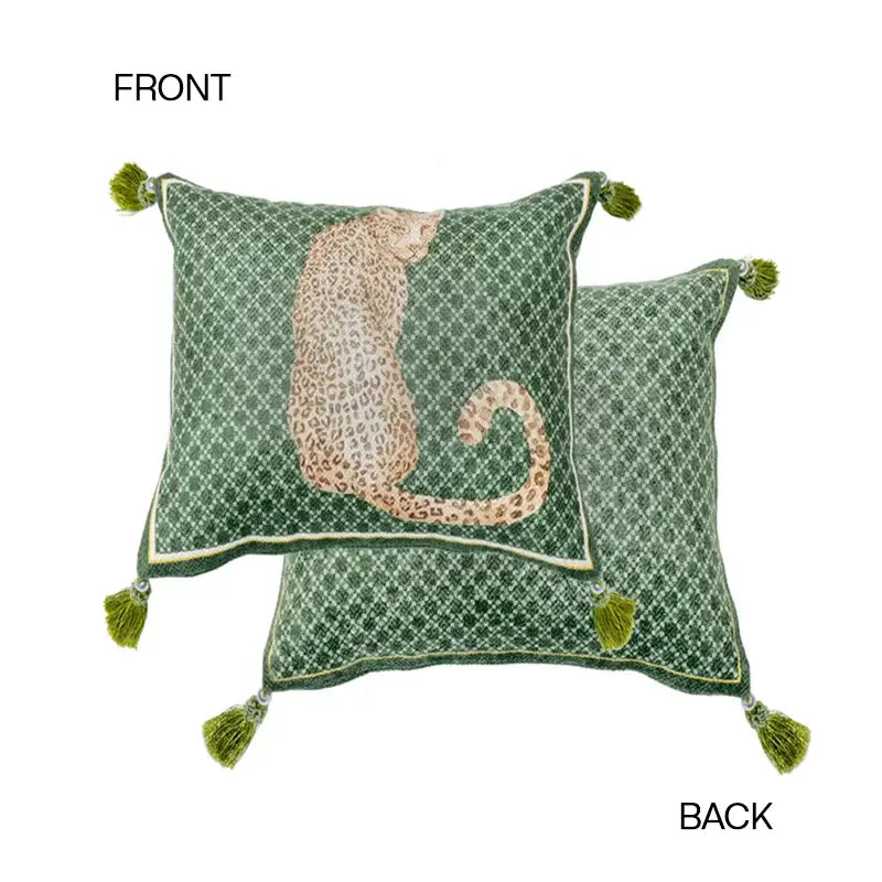Green Leopard Cushion Cover