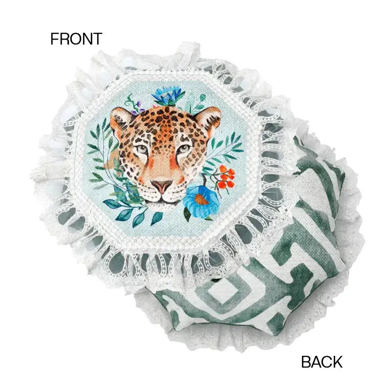 Green Leopard Cushion Cover