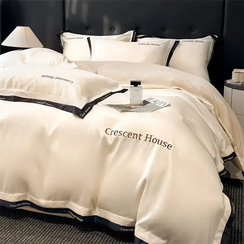 Blue Ice Silk Duvet Set