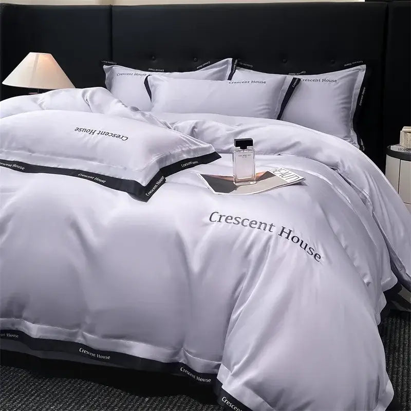 Blue Ice Silk Duvet Set