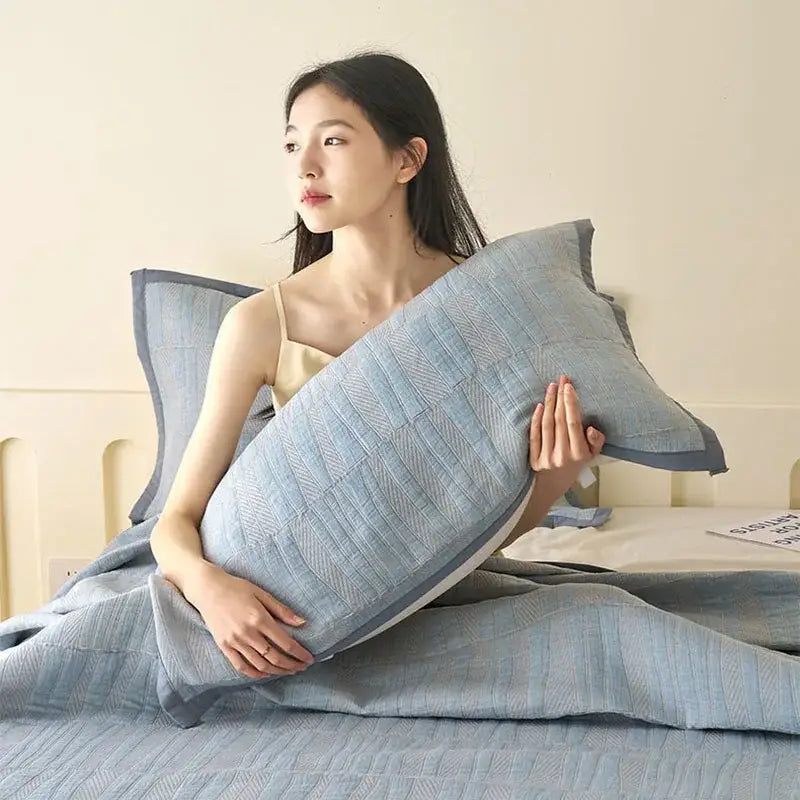 Blue Cotton Summer Quilt