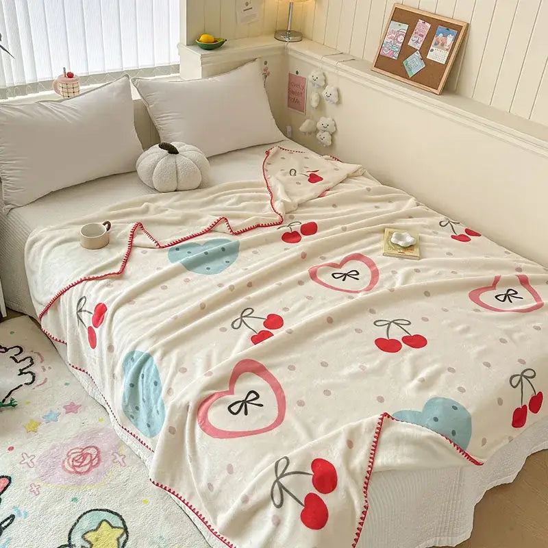 Bear Pattern Milk Velvet Blanket